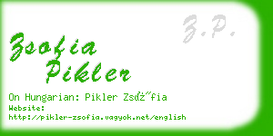 zsofia pikler business card